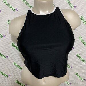 Torrid Swimsuit Swim Top Wireless Tankini High Neck Racerback Black Plus 3 22 24